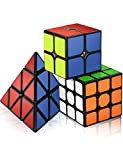 ROXENDA Speed Cube Set, [3 Pezzi] Original Cube Set con Cubo Magico di 2x2 3x3 Piramide, Durevole e Colori Vividi ...