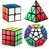 Roxenda Speed ​​Cube Set, Cubo di velocità di 2x2 3x3 Piramide Dodecahedron Cube, Tornitura Facile e Liscio Puzzle Cubo Magico ...
