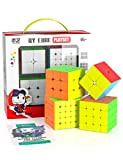 ROXENDA Speed Cube Set, Cubo Magico di 2x2x2 3x3x3 4x4x4 5x5x5 Stickerless Speed Cube con Confezione Regalo, Tutorial Segreto per ...