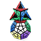 Roxenda Speed Cube Set, Cubo Magico di Piramide Dodecahedron, Tornitura Facile e Liscio Puzzle Cube, 2 Pack