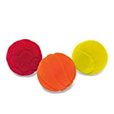 Rubbabu- Set di 3 Mini Palle sensoriali, Rosso/Arancione/Giallo,