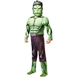 Rubie's 640839S Marvel Avengers Hulk Deluxe - Costume da bambino, 3-4 anni