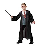 Rubie's Costume ufficiale Harry Potter Grifondoro Deluxe, include bacchetta e occhiali, taglia grande per bambini 7-8 anni