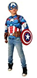 Rubies costume busto muscoloso Capitan America con accessori, Avengers, Marvel, Supereroe, Taglia unica (40224)