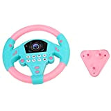 RUIRUIY Volante Giocattolo, Bambini Che guidano simulatore di Auto Giocattolo Bambini copilota Simulazione Volante Puzzle Regalo educativo precoce(Rosa-Blu)