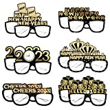 Runmeihe 12 pezzi di occhiali da vista di felice anno nuovo, decorazioni di Capodanno 2023, occhiali di carta, bomboniere di ...