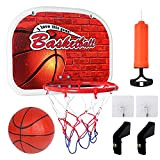 Sanlebi Canestro Basket,Mini Canestro Basket da Camera con Sfera e Pompa Giochi Canestro Basket Esterno da Muro Sport Giocattoli per ...