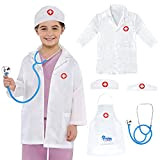 Sanlebi Dottore Medico Bianco Vestito Infermiera Gioco del Dottore per Bambini 3 4 5 Anni