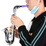 Sassofono per bambini, mini sassofono Sax Sassofono in plastica Giocattolo per strumenti musicali per bambini, con 8 tasti/note, tasti colorati, ...