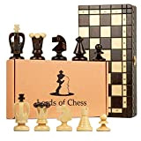 Scacchiera in Legno Professionale Scacchi - Chess, Scacchiere Set Portatile Gioco da Viaggio per Adulti Bambini 34,5 x 34,5 cm