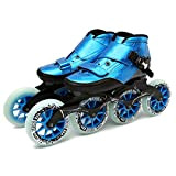 Scarpe da pattinaggio di velocità per bambini - Pattini a rotelle professionali per principianti Scarpe da skate in fibra di ...