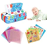 Scatola di Fazzoletti per Neonati con Carta a Sonagli e Sciarpe di Seta Colorate Scatola Interattiva in Tessuto Montessori Baby ...