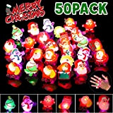 SCIONE 50 Pack spinner luminosi natalizi lampeggianti in gomma per bambini, adatti come regalino per le feste, a forma di ...