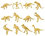 SCSpecial 12 Pezzi Fossili di Dinosauro per Bambini Ossa di Dinosauro Scheletro Figure Giocattolo per Giochi scientifici Ricompense Dino Sand ...