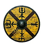 Scudo vichingo vintage medievale rotondo in legno scudo cavaliere romano Cosplay indossabile scudo
