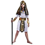 SEA HARE Costume da Faraone Egiziano Bianco da Bambino (L:10-12 Anni)