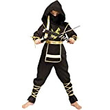 SEA HARE Costume da Guerriero Samurai Nero Ninja Power (M:7-9 Anni)