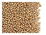 Seed Beads 20gr 9/0 (2,4-2,8 mm) Ceco Rotondo Perle di Rocailles con Foro Rotondo, Crystal Bronze Pale Gold (Aztec Gold)