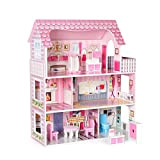 SEGMART YMPK-W123143074-DollHouse, set di giocattoli per casa delle bambole rosa, 62 x 27 x 70 cm