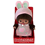 Sekiguchi 221158-Bambina Originale Bebichhichi, in Peluche, Vestito Cappello con Orecchie da Coniglio Rosa, Circa 15 cm, Colore Marrone, 221158