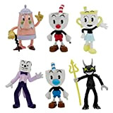 SEKSUI Cuphead Toys Figures,Cuphead Mugman Action Figures,6pcs/Set Cuphead Action Figures Doll Model Toy Ornaments Kids Gift