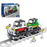 SENG - Set di mattoncini da costruzione, modellino di treno con locomotiva e binari, compatibile con LEGO, 186 pezzi