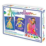 Sentosphere Aquarellum GM3906330 - Set per dipingere con acquerelli con 3 Disegni da colorare, Tema: Ragazze Glamour