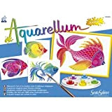 Sentosphere Aquarellum Junior 3900046 - Set per dipingere con acquerelli con 4 Disegni da colorare, Tema: Pesci
