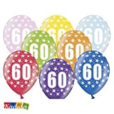 Set 6 pz Palloncini 60 Anni Multicolor Assortiti Grandi Testati e Certificati