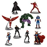 Set 9 Personaggi PVC Fumetti Avengers Hulk Falcon Pantera Nera DOTTOR Strange...