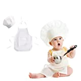 Set da Cuoco per Neonato,Baby Chef Grembiule e Cappello Neonato per Foto,Cappello e Grembiule Cuoco Bambino per 1-2 Foto Bambino ...