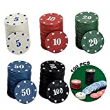 Set Da Poker Con Fiches Fiches Da Poker In Plastica 100 Pezzi Set Di Fiches Da Poker Da Festa Chip ...