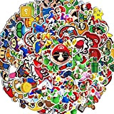 Set di 100 adesivi Mario Bros, Super Mario, in vinile, impermeabili, per auto, laptop, skateboard, bici, ciclomotori, adatti per adulti ...