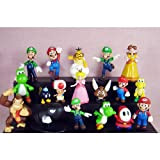Set di 18 personaggi di Super Mario Bros (altezza 3-6 cm)