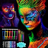 Set di 19 colori UV per trucchi, 6 x 25 ml, colori fluorescenti in set da trucco, colori per il ...