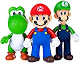 Set di 3 giocattoli Super Mario – Mario & Luigi – Yoshi & Mario Bros Action figure Mario in PVC