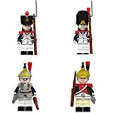 Set di 4 mini figure militari francesi, serie guerre napoleoniche - fuciliere e granatieri francesi e corazziere e dragone giocattolo ...