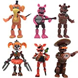Set di 6 action figure animatronics ispirate a Five Nights at Freddy’s (FNAF) Sister Location, con Rockstar Foxy, Pigpatch, Orville ...