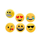 Set di 6 cuscini con emoticon- Cuscini Emoji con emoticon, acquisti economici online- Regali e bomboniere per compleanni, ricordi, comunioni