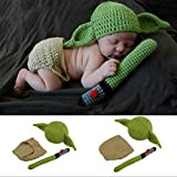 Set di accessori per fotografia per bambini, completo di abiti di Yoda a punto di Gancio fatto a mano per ...