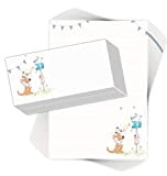 Set di carta da lettere per bambini "POST FÜR DICH", 20 fogli DIN A4 con linee con 20 buste stampate/carta ...