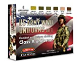Set di colori acrilici Lifecolor CS17 WWII US Army Uniforms Set 1 Combat and fatigue clothing Class A uniforms