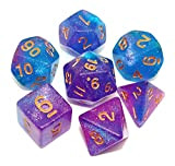 Set di dadi blu e viola per dungeon e dragons, set di dadi poliedrici per giochi di ruolo, giochi da ...