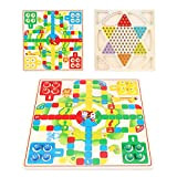 Set di gioco in legno Scacchi per aeroplani Dama cinese Giochi da tavolo due in Puzzle educativo per la prima ...