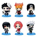 Set di Mini Figure di Naruto, 6 pezzi Naruto Mini Figures Set, Torta Forniture Figure di Giocattoli Set per Bambini ...