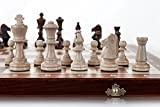 Set di scacchi in legno da 48 cm TOURNAMENT professionale da 19 " Scacchiera in mogano e sicomoro intarsiata e ...