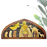 Set presepe per bambini - Decorazioni per puzzle di Gesù progettato in legno bruciato,Decorazioni per la casa portatili per bambini, ...