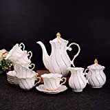 SETSCZY 15 Pezzi, Servizio da tè in Porcellana, Serie British Royal, per 6 Persone, Tazze da 200 ml con piattini, ...