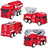 SHANNA Camion dei Pompieri Giocattoli, Camion pompieri giocattolo, Macchina dei Pompieri Veicoli, Car Toy Veicoli inerziali per Bambini 3 4 ...