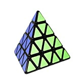 ShengShou 4x4 pyraminx pyramid triangle magic cube speed puzzle Cubo di colore nero con supporto One Cube